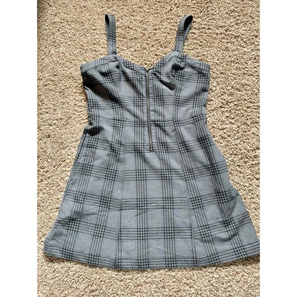 Abercrombie & Fitch Button Front Grey Glen Plaid Overall Dress Small - Picture 2 of 10